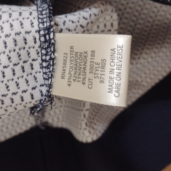 Max Studio Navy & White Print High Waist Pull On Pants Size M NWT - Picture 7 of 11